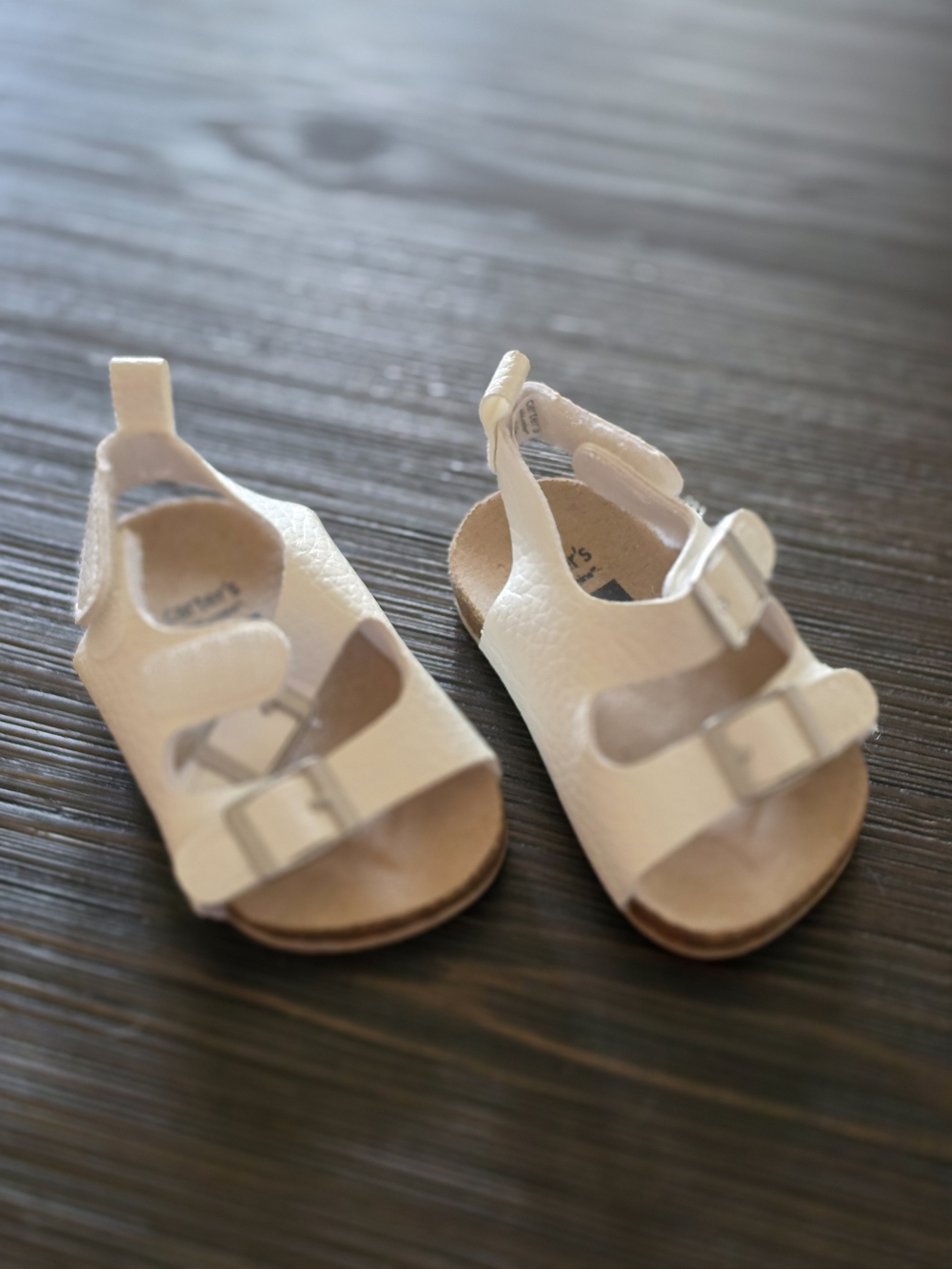 Carters Kids White Buckle Sandals 0-3m